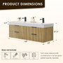 Altair Livia 60" Wall Mounted Double Basin Vanity Set with Cabinet and Engineered Stone Vanity Top