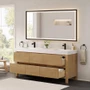 Altair Cascadia 72" Free Standing Double Basin Vanity Set with Cabinet, Engineered Stone Vanity Top, and Framed Mirror