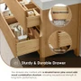 Altair Cascadia 72" Free Standing Double Basin Vanity Set with Cabinet, Engineered Stone Vanity Top, and Framed Mirror