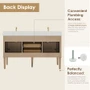Altair Blaise 60" Free Standing or Wall Mounted Double Basin Vanity Set with Cabinet and Engineered Stone Vanity Top