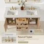 Altair Blaise 60" Free Standing or Wall Mounted Double Basin Vanity Set with Cabinet and Engineered Stone Vanity Top
