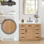 Altair Gavino 42" Free Standing Single Basin Vanity Set with Cabinet, Engineered Stone Vanity Top, and Framed Mirror