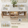 Altair Blaise 72" Free Standing or Wall Mounted Double Basin Vanity Set with Cabinet and Engineered Stone Vanity Top