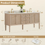 Altair Blaise 72" Free Standing or Wall Mounted Double Basin Vanity Set with Cabinet and Engineered Stone Vanity Top