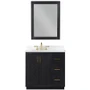 Altair Gazsi 36" Free Standing Single Basin Vanity Set with Cabinet, Stone Composite Vanity Top, and Framed Mirror