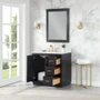 Altair Gazsi 36" Free Standing Single Basin Vanity Set with Cabinet, Stone Composite Vanity Top, and Framed Mirror