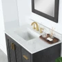 Altair Gazsi 36" Free Standing Single Basin Vanity Set with Cabinet, Stone Composite Vanity Top, and Framed Mirror