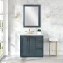 Altair Gazsi 36" Free Standing Single Basin Vanity Set with Cabinet, Stone Composite Vanity Top, and Framed Mirror