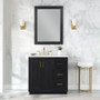 Altair Gazsi 36" Free Standing Single Basin Vanity Set with Cabinet, Stone Composite Vanity Top, and Framed Mirror