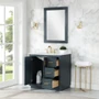 Altair Gazsi 36" Free Standing Single Basin Vanity Set with Cabinet, Stone Composite Vanity Top, and Framed Mirror