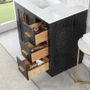 Altair Gazsi 36" Free Standing Single Basin Vanity Set with Cabinet, Stone Composite Vanity Top, and Framed Mirror