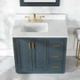 Altair Gazsi 36" Free Standing Single Basin Vanity Set with Cabinet, Stone Composite Vanity Top, and Framed Mirror