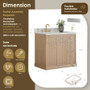 Altair Barnett 36" Free Standing Single Basin Vanity Set with Cabinet and Engineered Stone Vanity Top