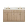 Altair Barnett 60" Free Standing Double Basin Vanity Set with Cabinet and Engineered Stone Vanity Top