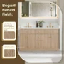 Altair Barnett 60" Free Standing Double Basin Vanity Set with Cabinet and Engineered Stone Vanity Top