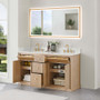 Altair Barnett 60" Free Standing Double Basin Vanity Set with Cabinet and Engineered Stone Vanity Top