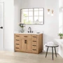 Altair Gavino 48" Free Standing Single Basin Vanity Set with Cabinet, Stone Composite Vanity Top, and Framed Mirror
