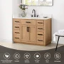 Altair Gavino 48" Free Standing Single Basin Vanity Set with Cabinet, Stone Composite Vanity Top, and Framed Mirror
