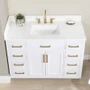 Altair Gavino 48" Free Standing Single Basin Vanity Set with Cabinet, Stone Composite Vanity Top, and Framed Mirror