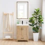 Altair Bondi 24" Free Standing Single Basin Vanity Set with Cabinet, Ceramic Vanity Top, and Framed Mirror