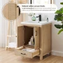 Altair Bondi 24" Free Standing Single Basin Vanity Set with Cabinet, Ceramic Vanity Top, and Framed Mirror