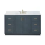 Altair Gazsi 60" Free Standing Single Basin Vanity Set with Cabinet and Engineered Stone Vanity Top