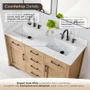 Altair Gavino 54" Free Standing Double Basin Vanity Set with Cabinet, Engineered Stone Vanity Top, and Framed Mirror
