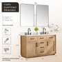 Altair Gavino 54" Free Standing Double Basin Vanity Set with Cabinet, Engineered Stone Vanity Top, and Framed Mirror