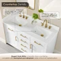 Altair Gavino 54" Free Standing Double Basin Vanity Set with Cabinet, Engineered Stone Vanity Top, and Framed Mirror