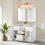 Altair Gavino 54" Free Standing Double Basin Vanity Set with Cabinet, Engineered Stone Vanity Top, and Framed Mirror