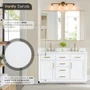 Altair Gavino 54" Free Standing Double Basin Vanity Set with Cabinet, Engineered Stone Vanity Top, and Framed Mirror