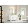Altair Gavino 54" Free Standing Double Basin Vanity Set with Cabinet, Engineered Stone Vanity Top, and Framed Mirror