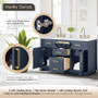 Altair Gavino 54" Free Standing Double Basin Vanity Set with Cabinet, Engineered Stone Vanity Top, and Framed Mirror