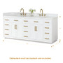 Altair Gavino 84" Free Standing Double Basin Vanity Set with Cabinet, Engineered Stone Vanity Top, and Framed Mirror