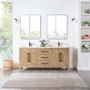 Altair Laurel 72" Free Standing Double Basin Vanity Set with Cabinet, Quartz Vanity Top, and Framed Mirror