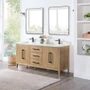 Altair Laurel 72" Free Standing Double Basin Vanity Set with Cabinet, Quartz Vanity Top, and Framed Mirror
