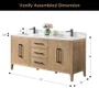 Altair Laurel 72" Free Standing Double Basin Vanity Set with Cabinet, Quartz Vanity Top, and Framed Mirror