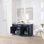 Altair Gavino 60" Free Standing Double Basin Vanity Set with Cabinet, Stone Composite Vanity Top, and Framed Mirror