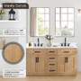 Altair Gavino 60" Free Standing Double Basin Vanity Set with Cabinet, Stone Composite Vanity Top, and Framed Mirror