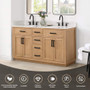 Altair Gavino 60" Free Standing Double Basin Vanity Set with Cabinet, Stone Composite Vanity Top, and Framed Mirror