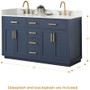 Altair Gavino 60" Free Standing Double Basin Vanity Set with Cabinet, Stone Composite Vanity Top, and Framed Mirror