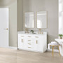 Altair Gavino 60" Free Standing Double Basin Vanity Set with Cabinet, Stone Composite Vanity Top, and Framed Mirror