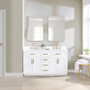 Altair Gavino 60" Free Standing Double Basin Vanity Set with Cabinet, Stone Composite Vanity Top, and Framed Mirror