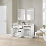 Altair Gavino 60" Free Standing Double Basin Vanity Set with Cabinet, Stone Composite Vanity Top, and Framed Mirror