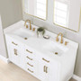 Altair Gavino 60" Free Standing Double Basin Vanity Set with Cabinet, Stone Composite Vanity Top, and Framed Mirror