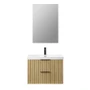 Altair Livia 30" Wall Mounted Single Basin Vanity Set with Cabinet, Engineered Stone Vanity Top, and Frameless Mirror