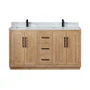 Altair Anais 60" Free Standing Double Basin Vanity Set with Cabinet and Engineered Stone Vanity Top