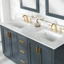 Altair Gazsi 60" Free Standing Double Basin Vanity Set with Cabinet, Stone Composite Vanity Top, and Framed Mirror