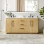 Altair Serene 72" Free Standing Double Basin Vanity Set with Cabinet and Engineered Stone Vanity Top