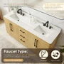 Altair Serene 72" Free Standing Double Basin Vanity Set with Cabinet and Engineered Stone Vanity Top